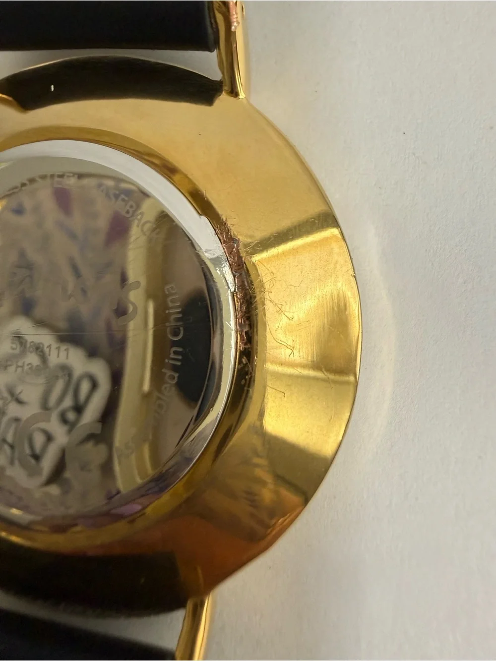 Harrods London Souvenir Watch Black Gold Tone HADS-003